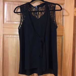 Design Lab - Black Sleeveless Work Blouse